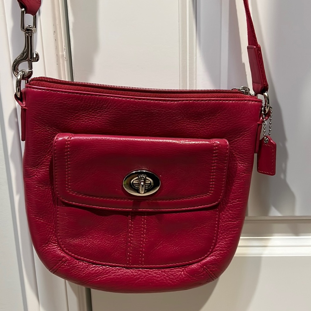 Coach hot pink cross body bag